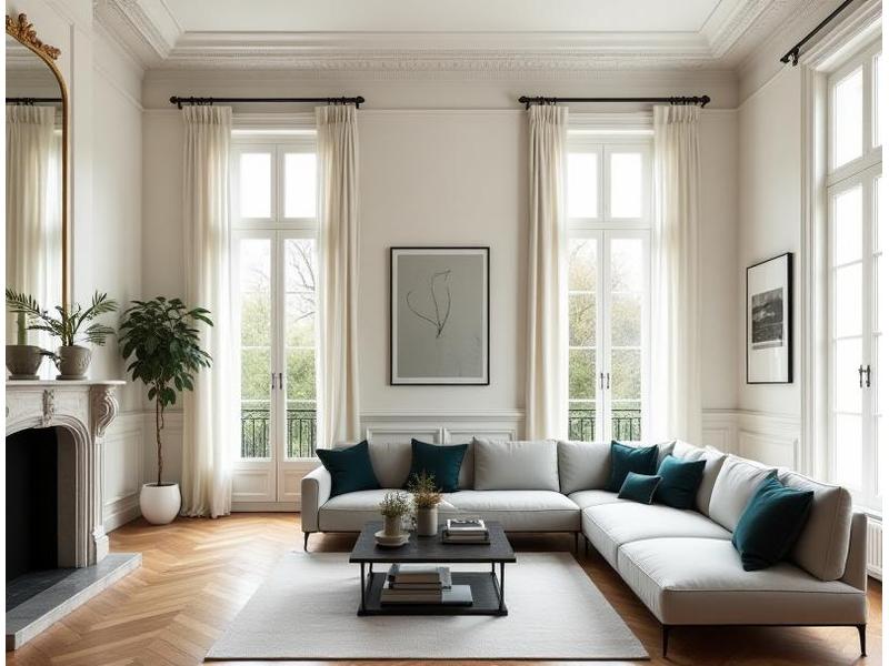 Salon d'un appartement Haussmannien rénové